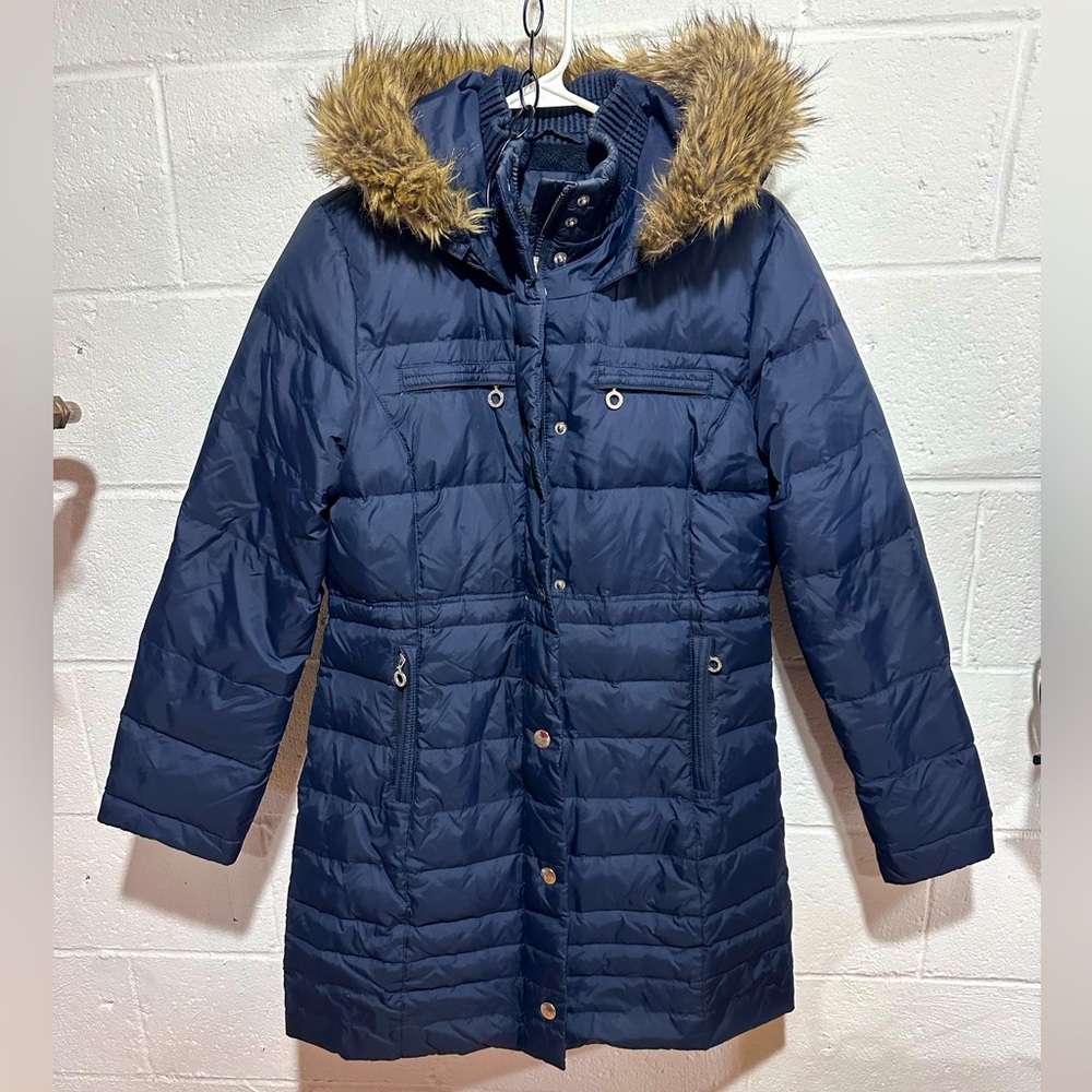 DKNY puffer parka with faux fur trim - M (EUC)